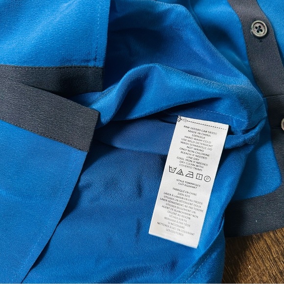 Equipment Leoncel Two Tone Silk Shirt | NWT | Medium - Picture 6 of 6